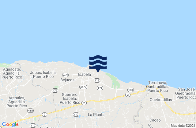 Mora Barrio, Puerto Rico tide times map