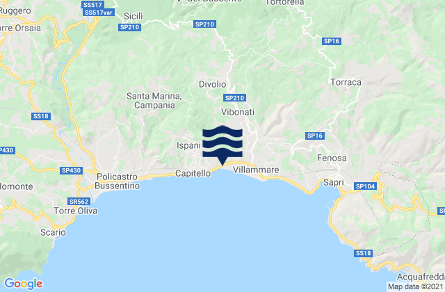 Morigerati, Italy tide times map
