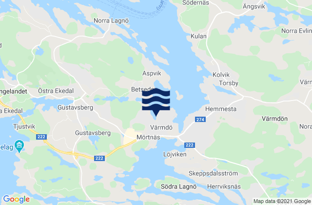Mortnas, Sweden tide times map