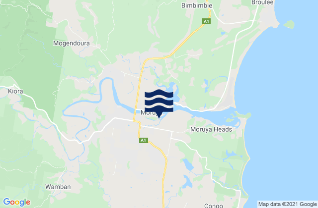 Moruya, Australia tide times map