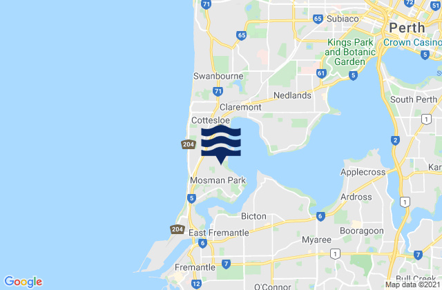 Mosman Park, Australia tide times map