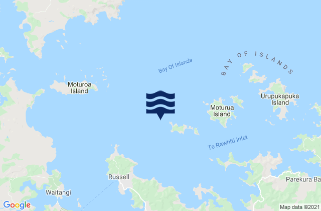 Motuarohia Island (Roberton Island), New Zealand tide times map