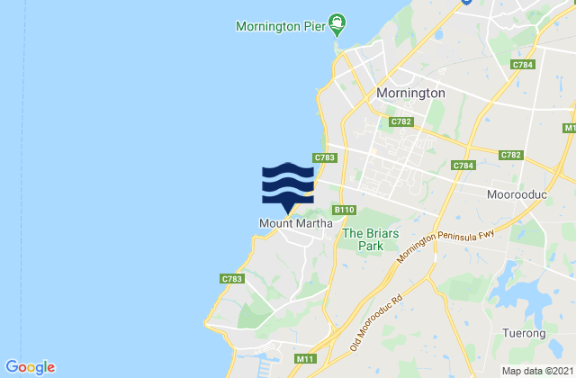 Mount Martha, Australia tide times map
