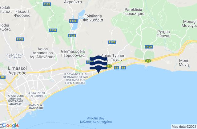 Mouttagiaka, Cyprus tide times map