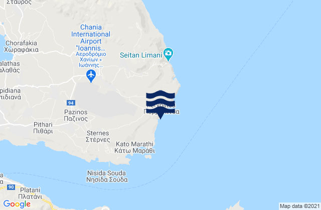 Mouzouras, Greece tide times map