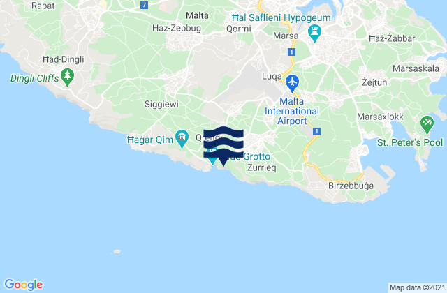 Mqabba, Malta tide times map
