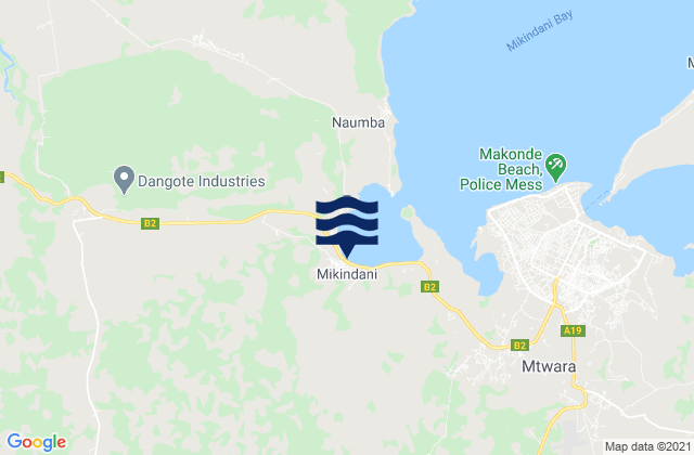 Mtwara, Tanzania tide times map