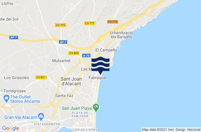 Muchamiel, Spain tide times map