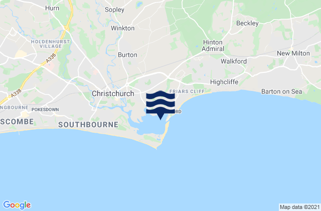 Mudeford, United Kingdom tide times map