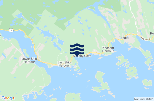 Murphy Cove, Canada tide times map