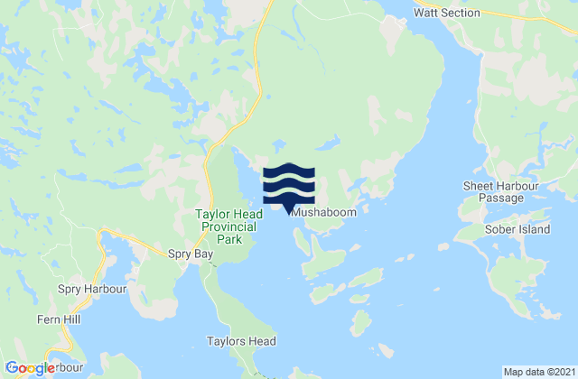 Mushaboom Harbour, Canada tide times map