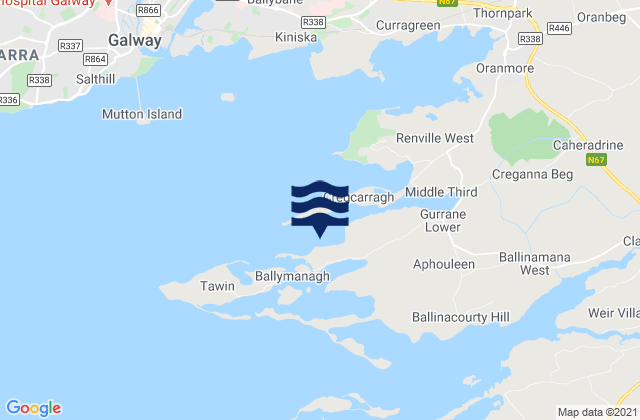 Mweeloon Bay, Ireland tide times map