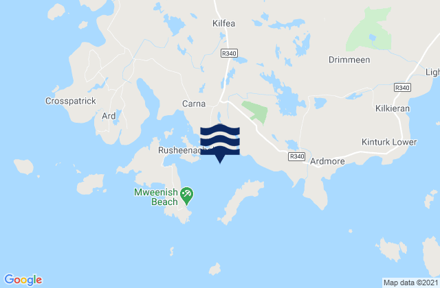Mweenish Bay, Ireland tide times map