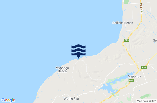 Myponga Beach, Australia tide times map