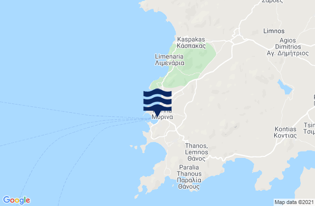 Myrina, Greece tide times map