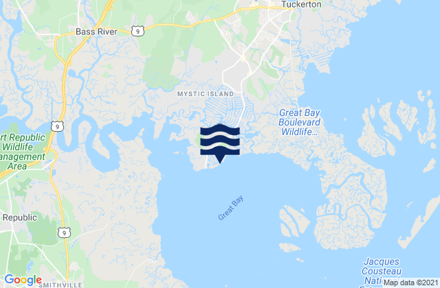 Mystic Island, United States tide chart map