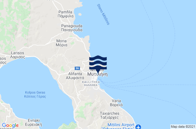 Mytilene, Greece tide times map
