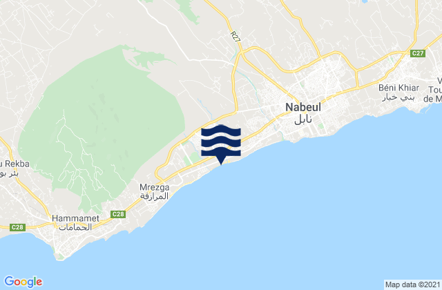 Nabeul, Tunisia tide times map