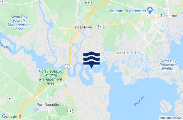Nacote Creek, United States tide chart map