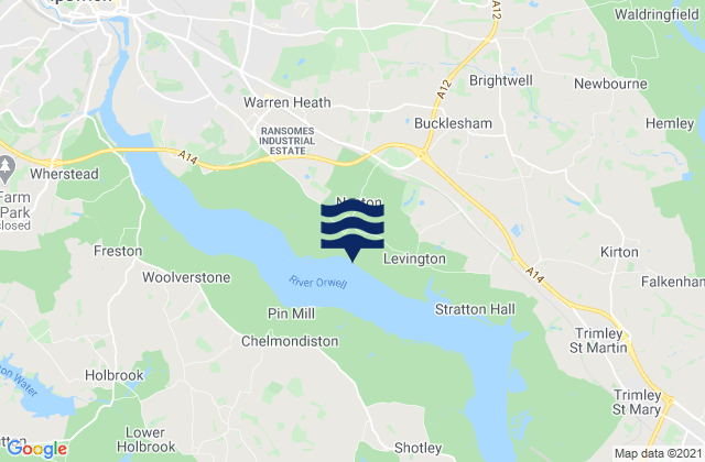 Nacton, United Kingdom tide times map