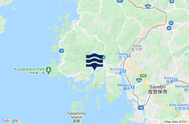 Nagasaki Prefecture, Japan tide times map