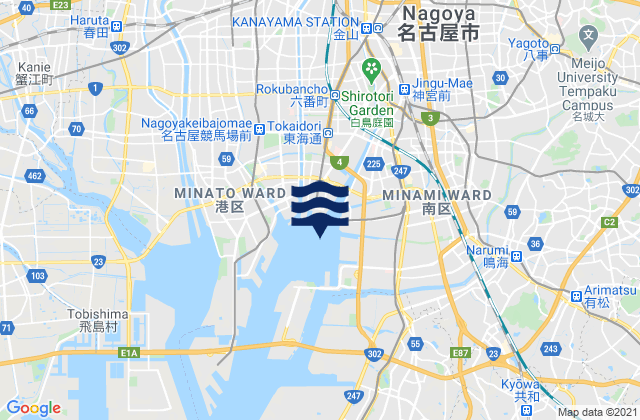 Nagoya-ko, Japan tide times map
