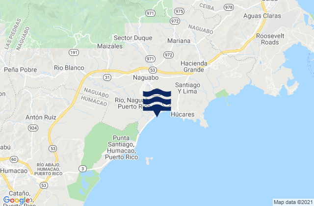 Naguabo Municipio, Puerto Rico tide times map