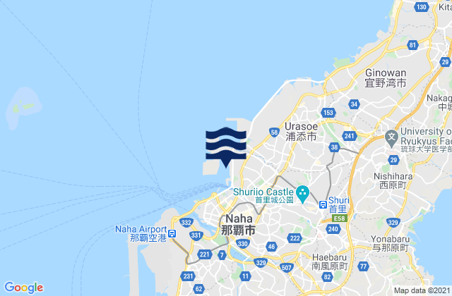 Naha Shinko, Japan tide times map