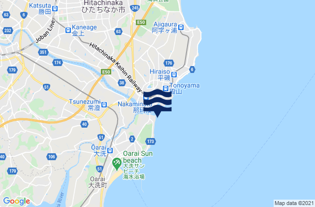 Nakaminato, Japan tide times map