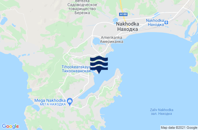 Nakhodka, Russia tide times map