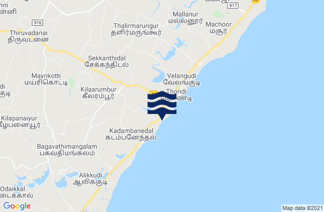 Nambutalai, India tide times map