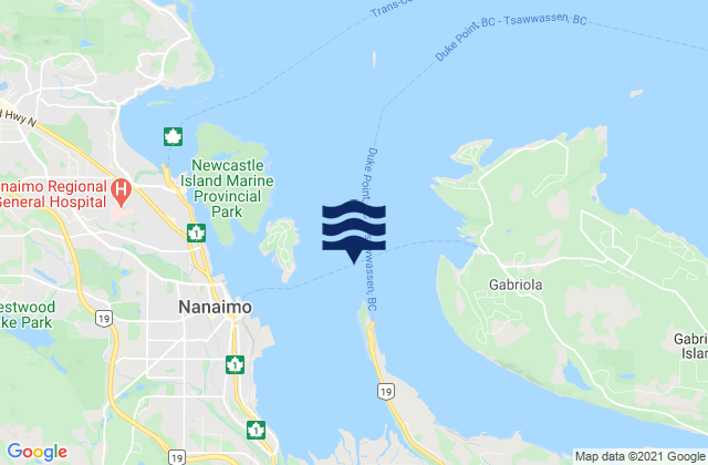 Nanaimo Harbour, Canada tide times map