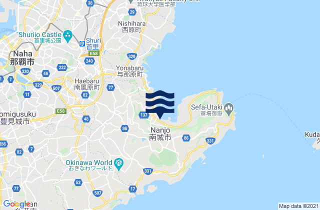 Nanjo Shi, Japan tide times map