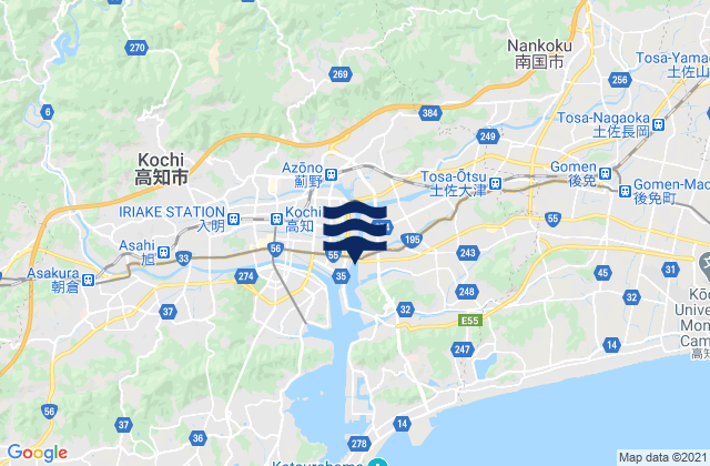 Nankoku Shi, Japan tide times map