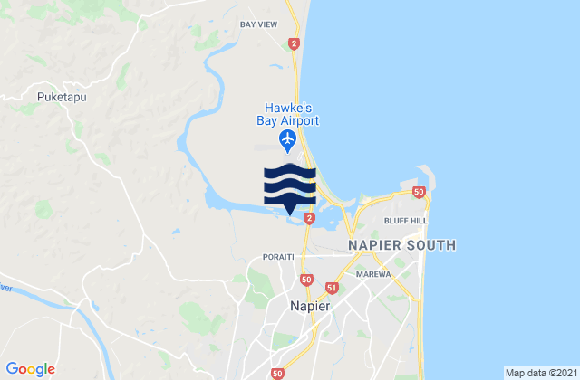Napier City, New Zealand tide times map