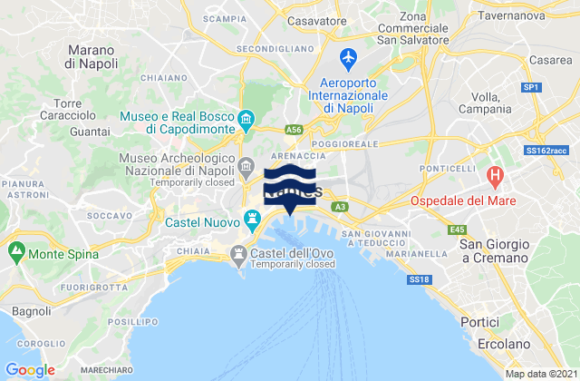 Naples, Italy tide times map