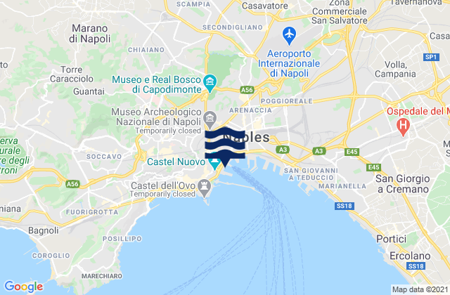 Naples Port, Italy tide times map