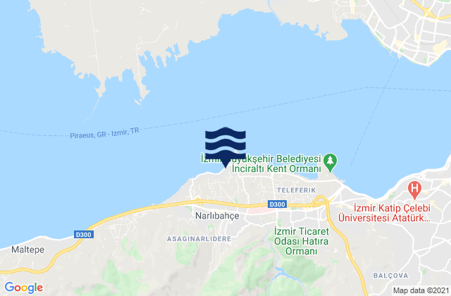 Narlidere, Turkey tide times map