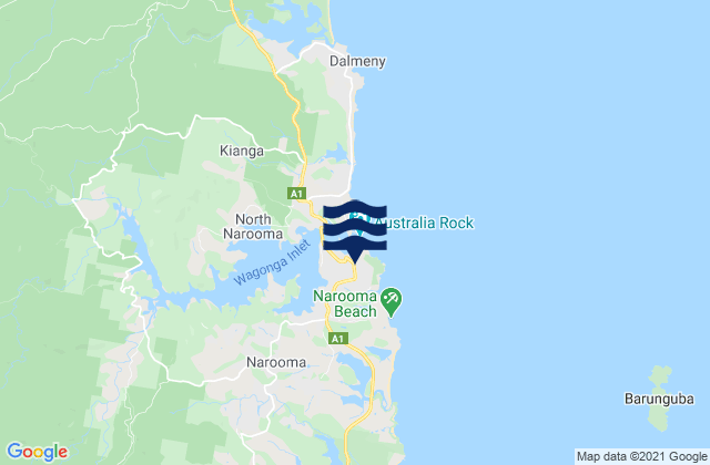 Narooma, Australia tide times map