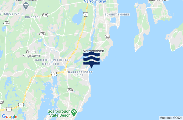 Narragansett Beach, United States tide chart map