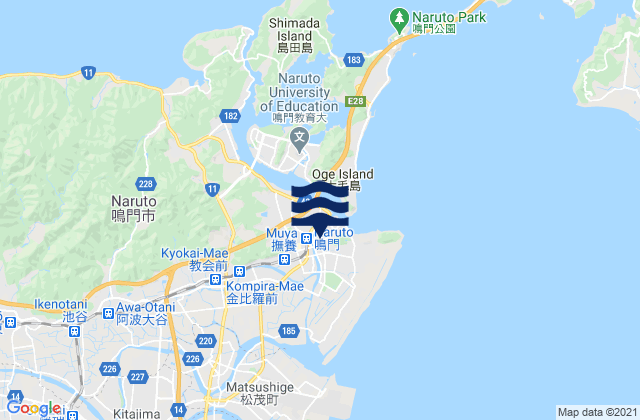 Naruto-shi, Japan tide times map