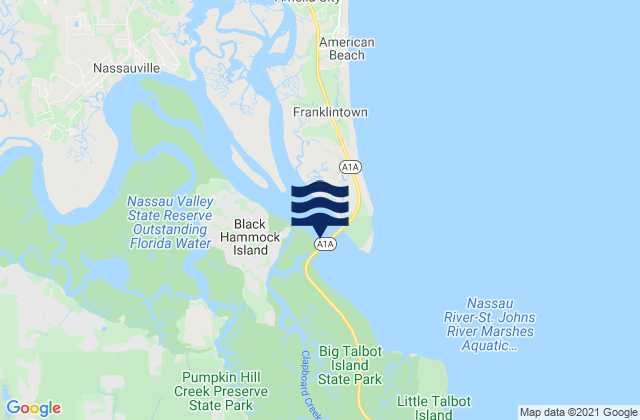 Nassau River entrance, United States tide chart map