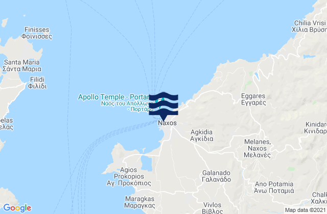Naxos, Greece tide times map