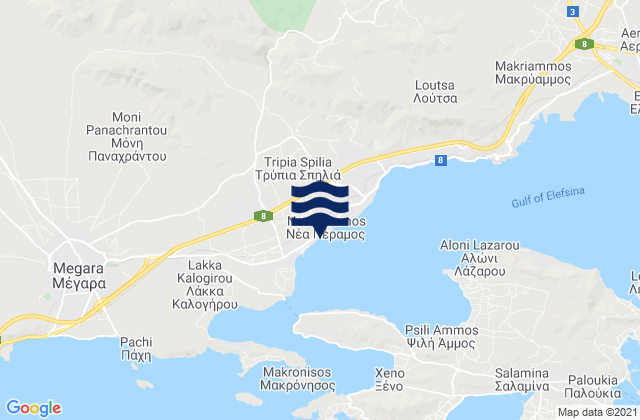 Nea Peramos, Greece tide times map