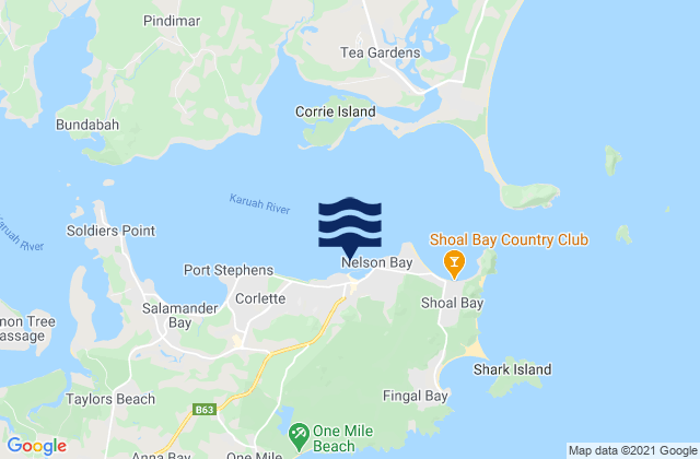 Nelson Bay, Australia tide times map