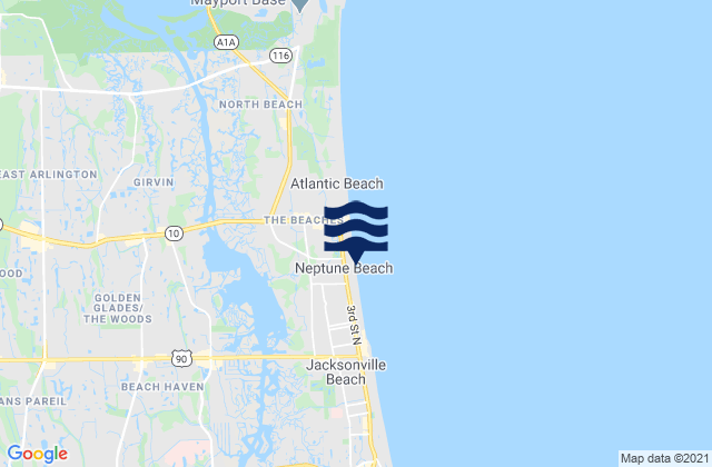 Neptune Beach, United States tide chart map