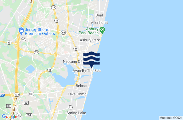 Neptune City, United States tide chart map