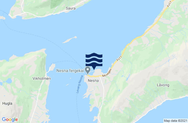 Nesna, Norway tide times map