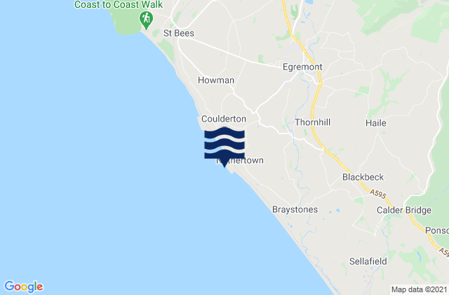 Nethertown Beach, United Kingdom tide times map