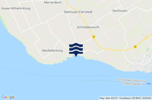 Neufeld (Hafen), Denmark tide times map